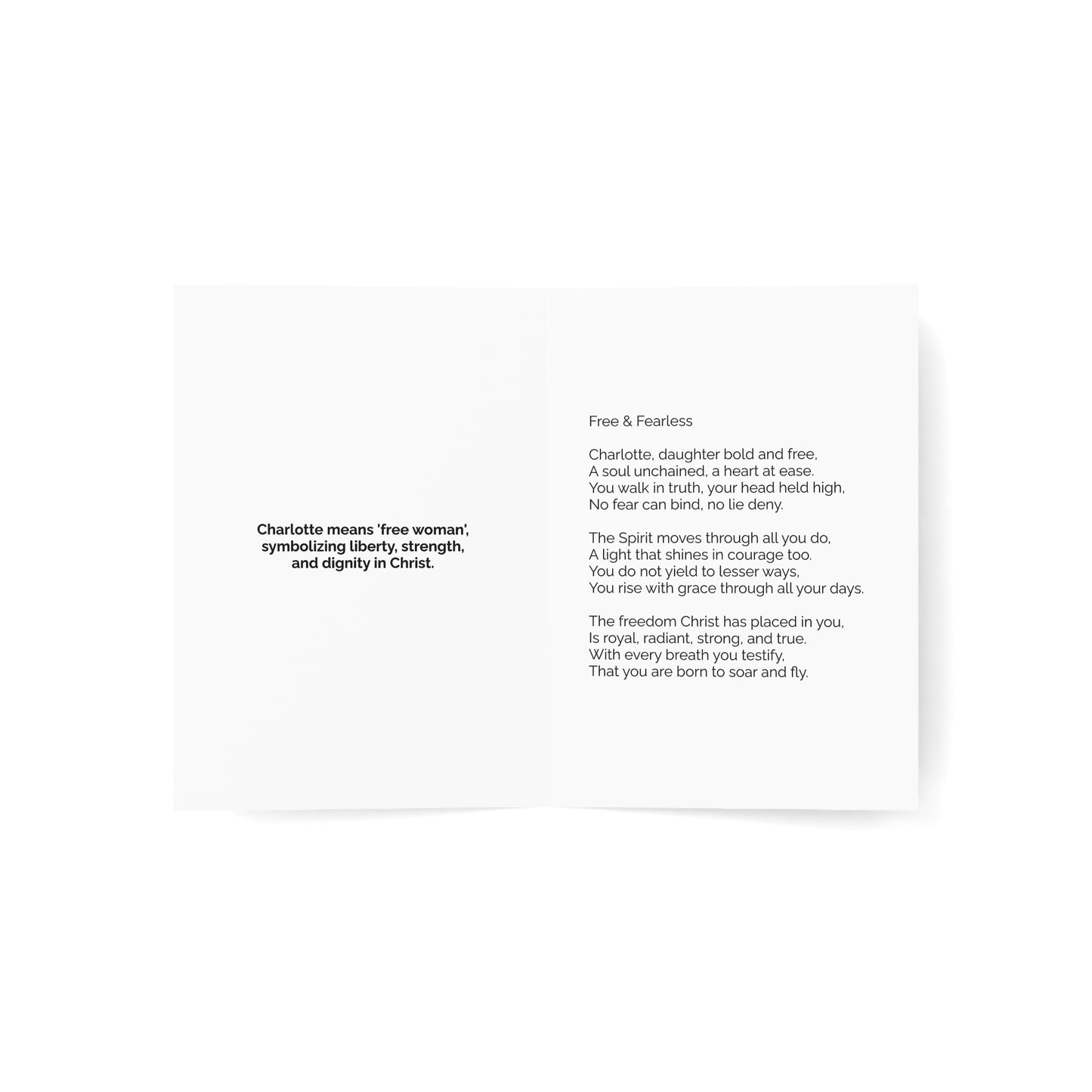Charlotte - Personalized Name Meaning Card with Poem