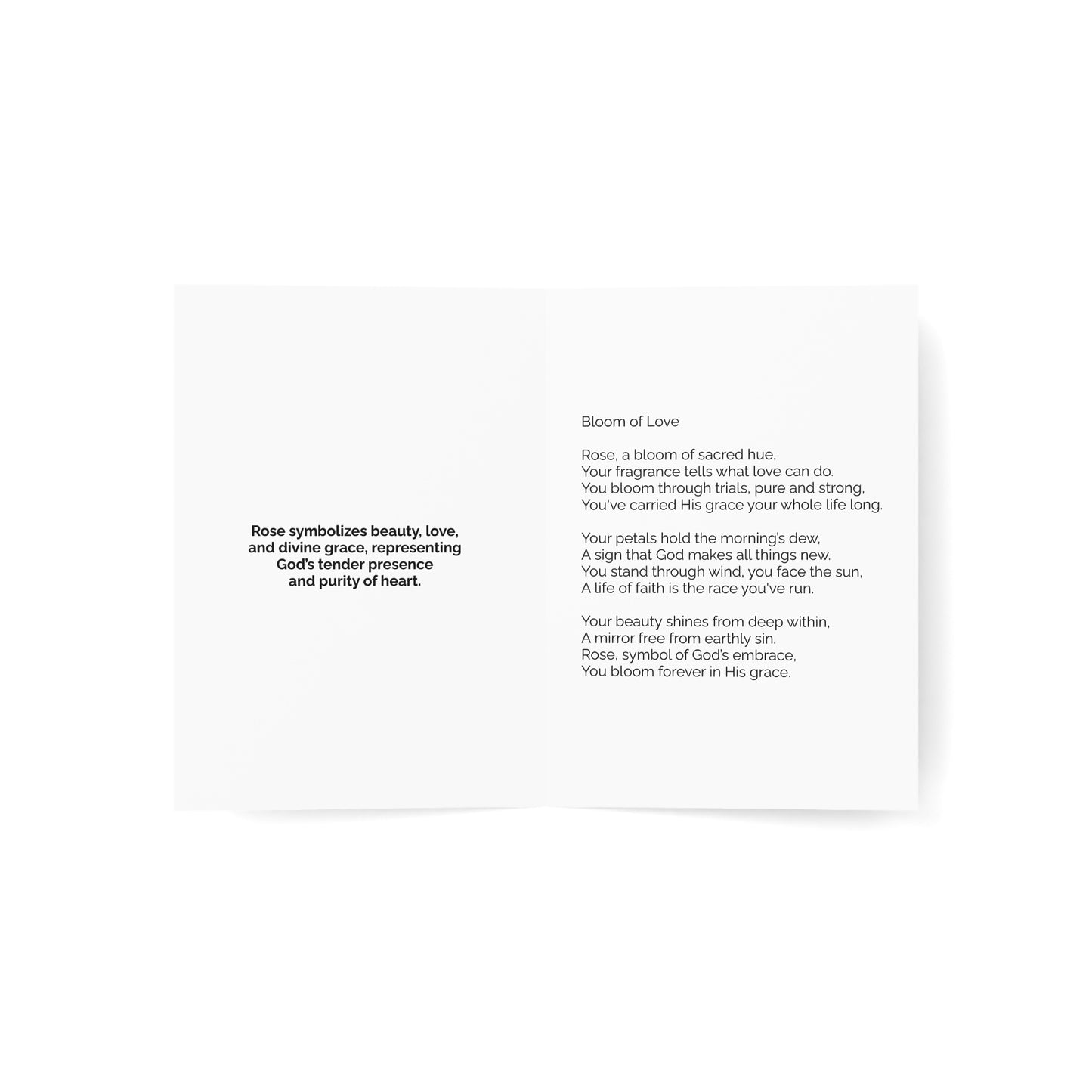 Rose - Personalized Name Meaning Card with Poem