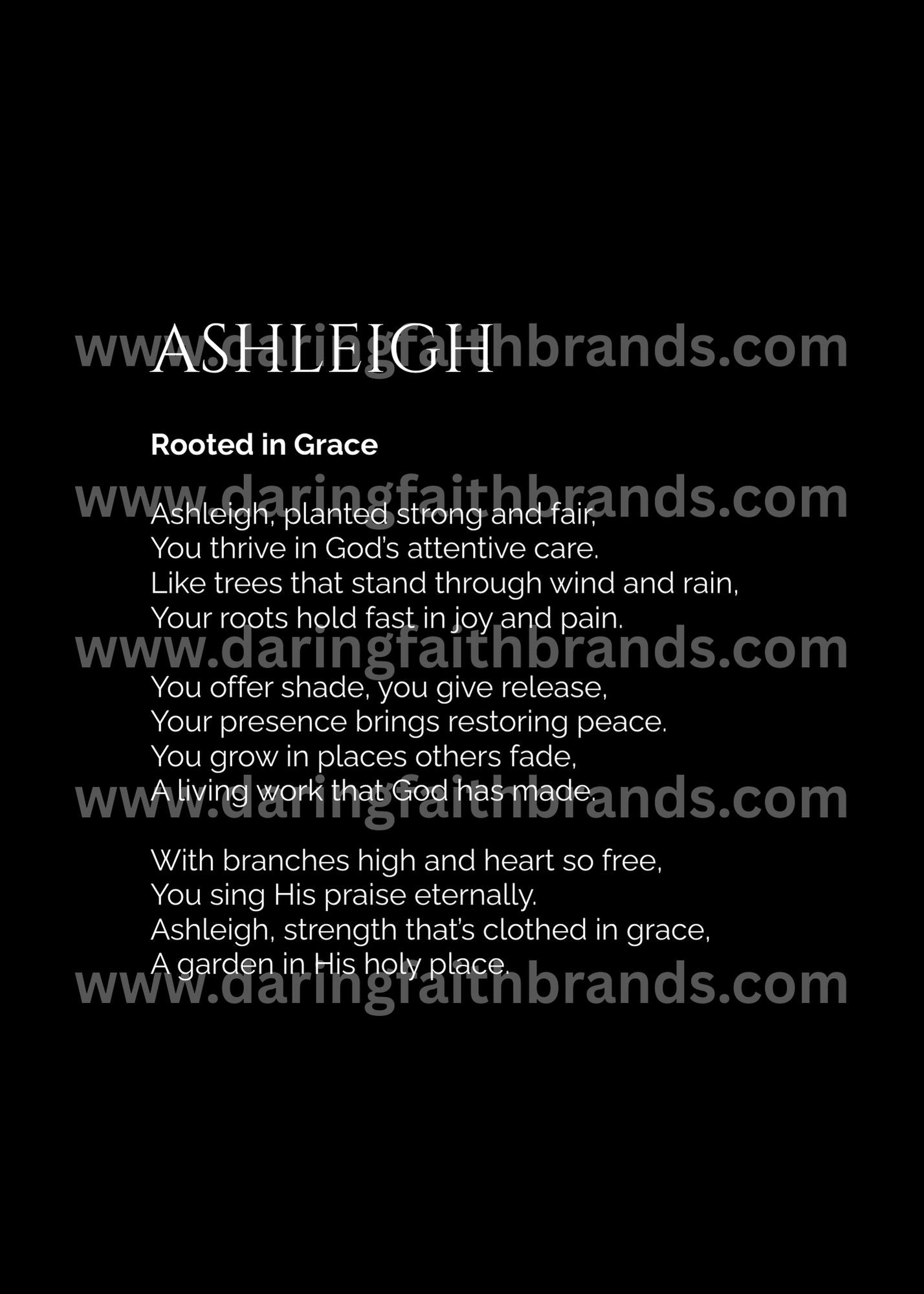 Ashleigh - Custom Name Meaning Poem - Digital Download