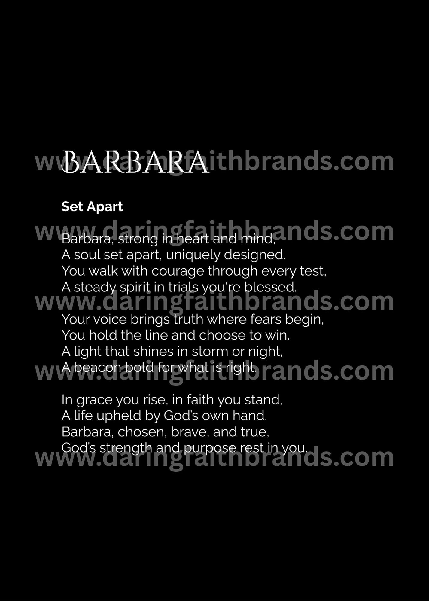 Barbara - Custom Name Meaning Poem - Digital Download