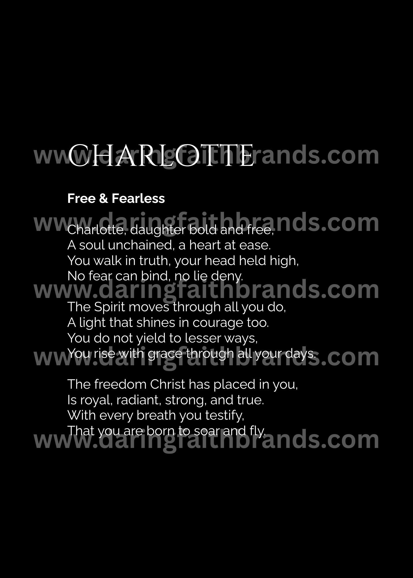 Charlotte - Custom Name Meaning Poem - Digital Download