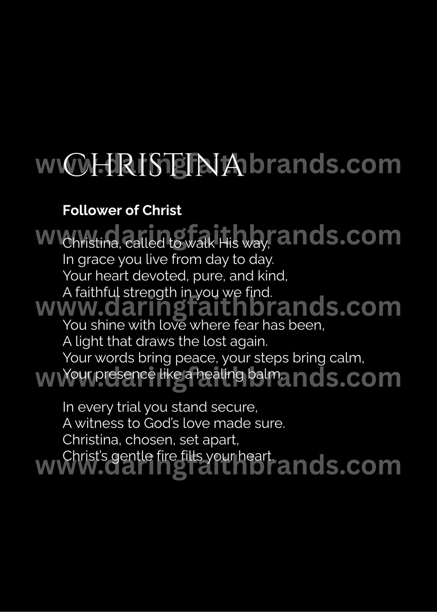 Christina - Custom Name Meaning Poem - Digital Download
