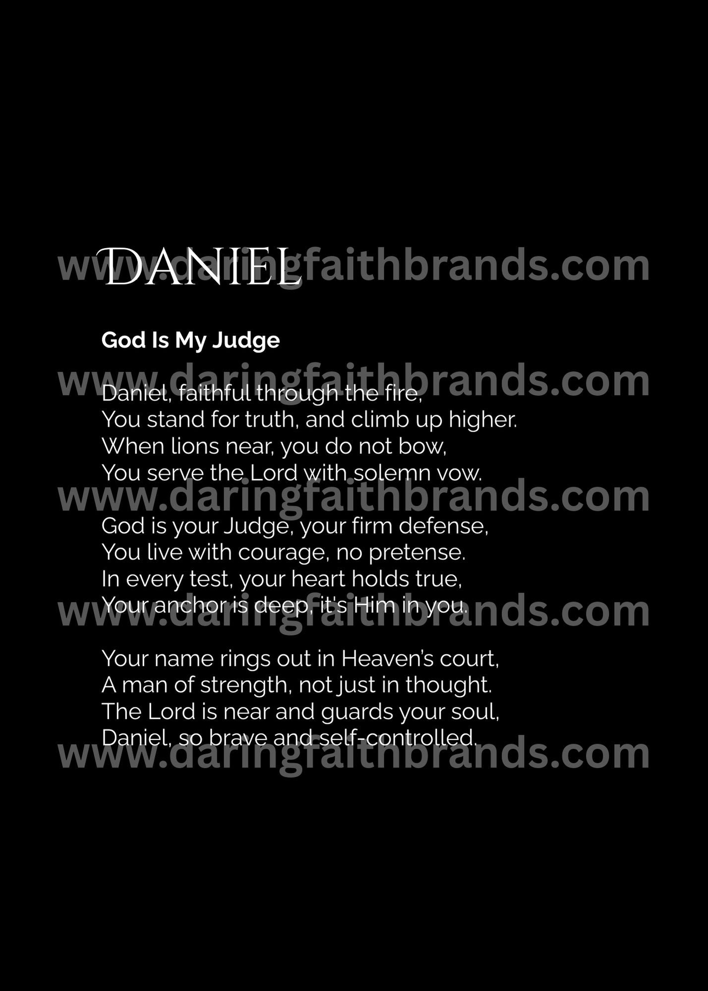 Daniel - Custom Name Meaning Poem - Digital Download