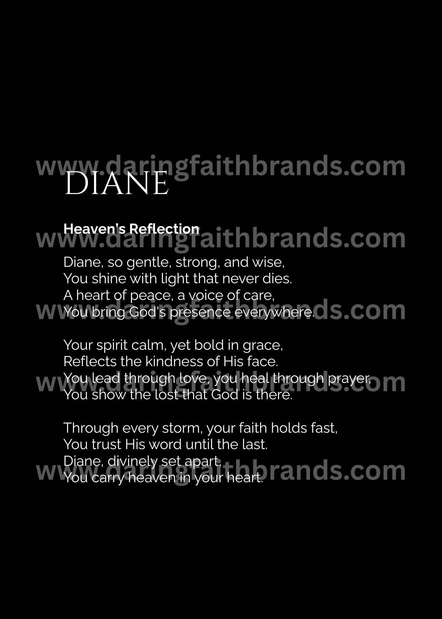 Diane - Custom Name Meaning Poem - Digital Download