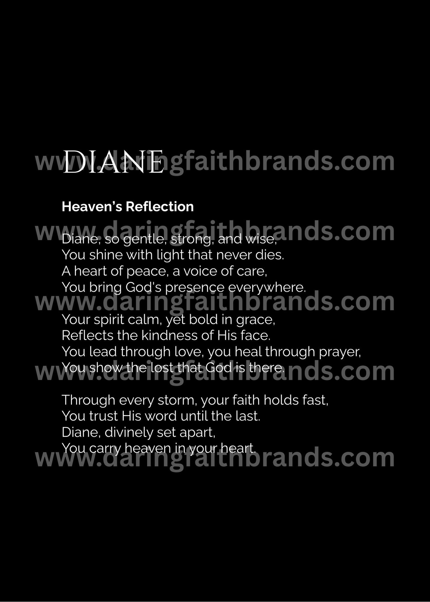 Diane - Custom Name Meaning Poem - Digital Download