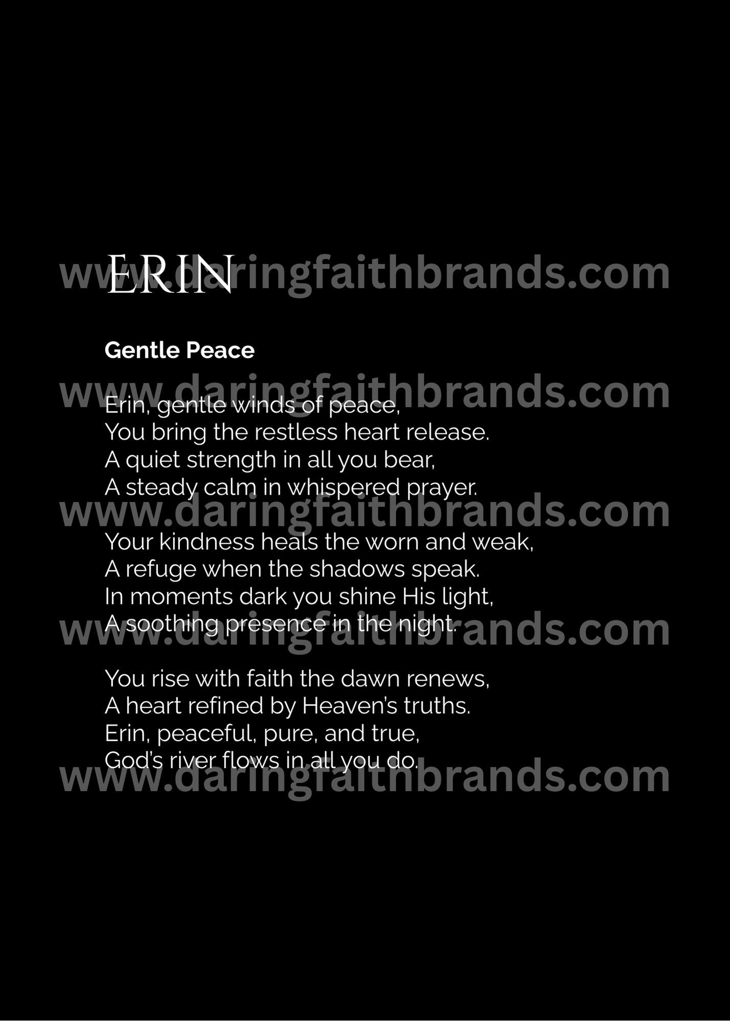 Erin - Custom Name Meaning Poem - Digital Download