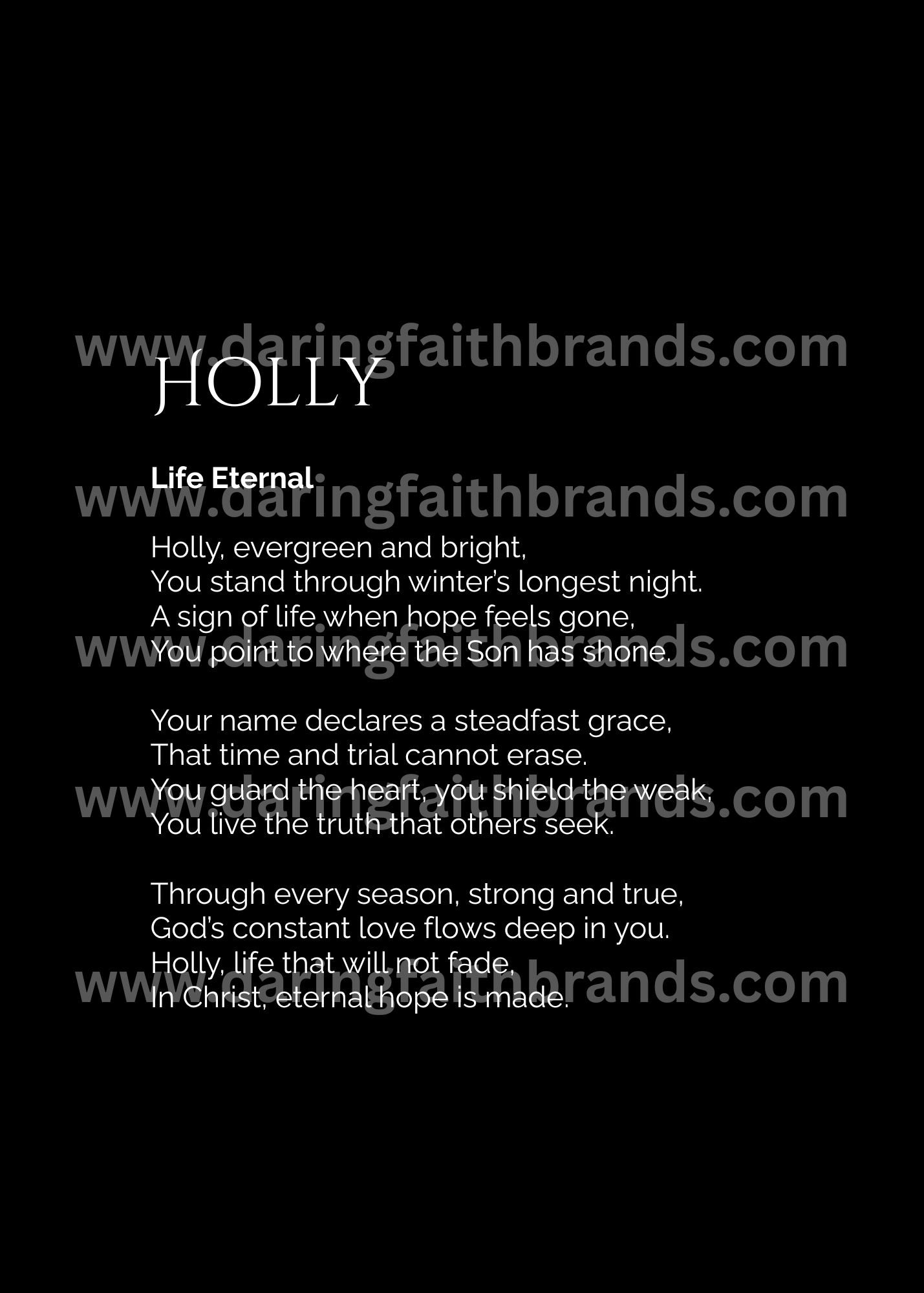 Holly - Custom Name Meaning Poem - Digital Download