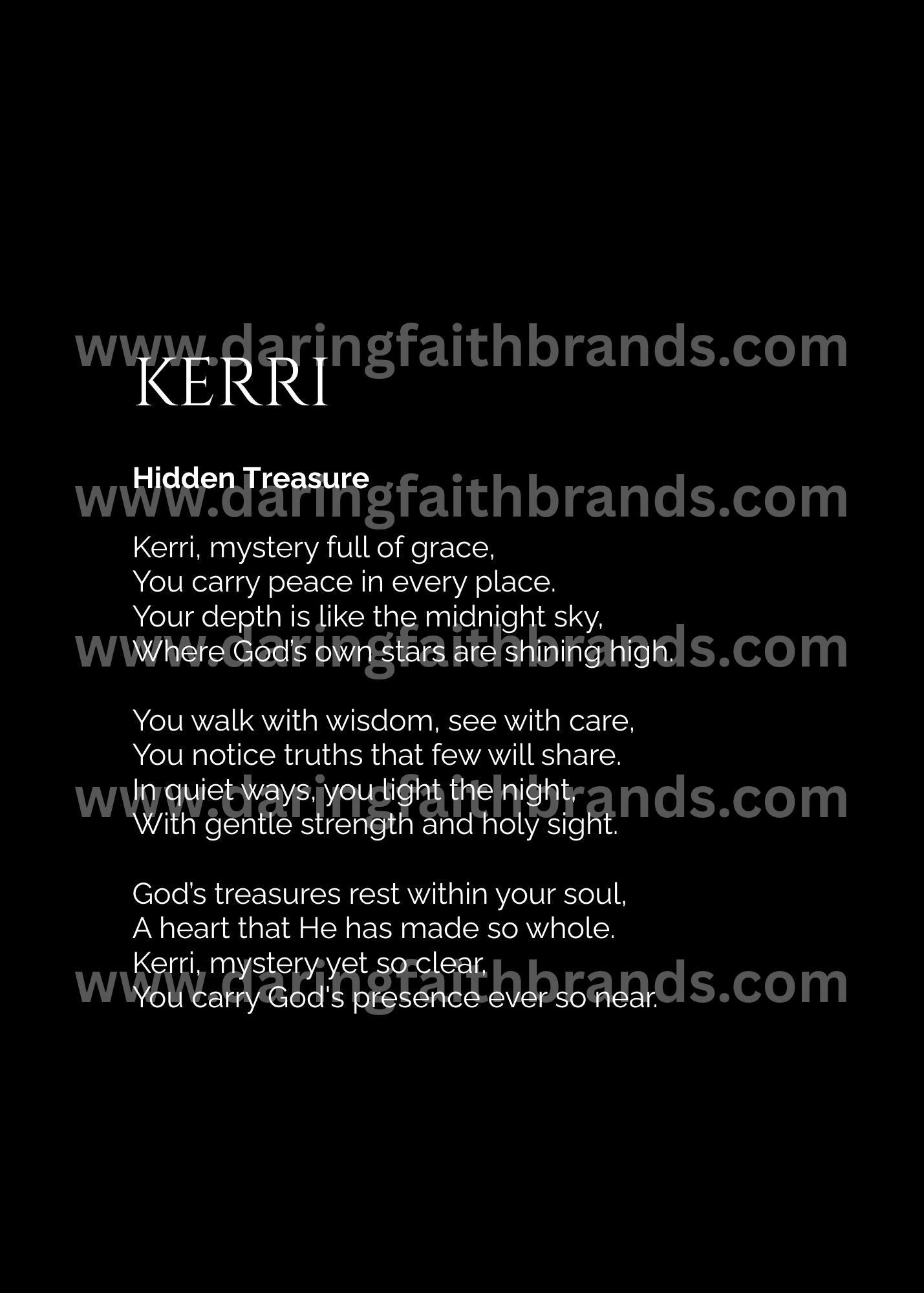 Kerri - Custom Name Meaning Poem - Digital Download