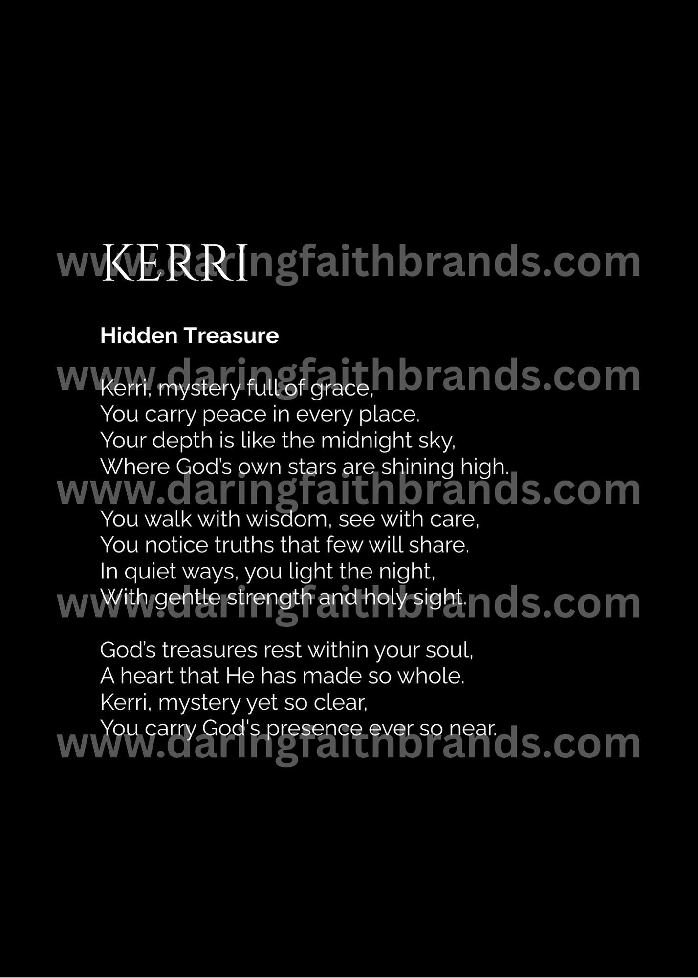 Kerri - Custom Name Meaning Poem - Digital Download