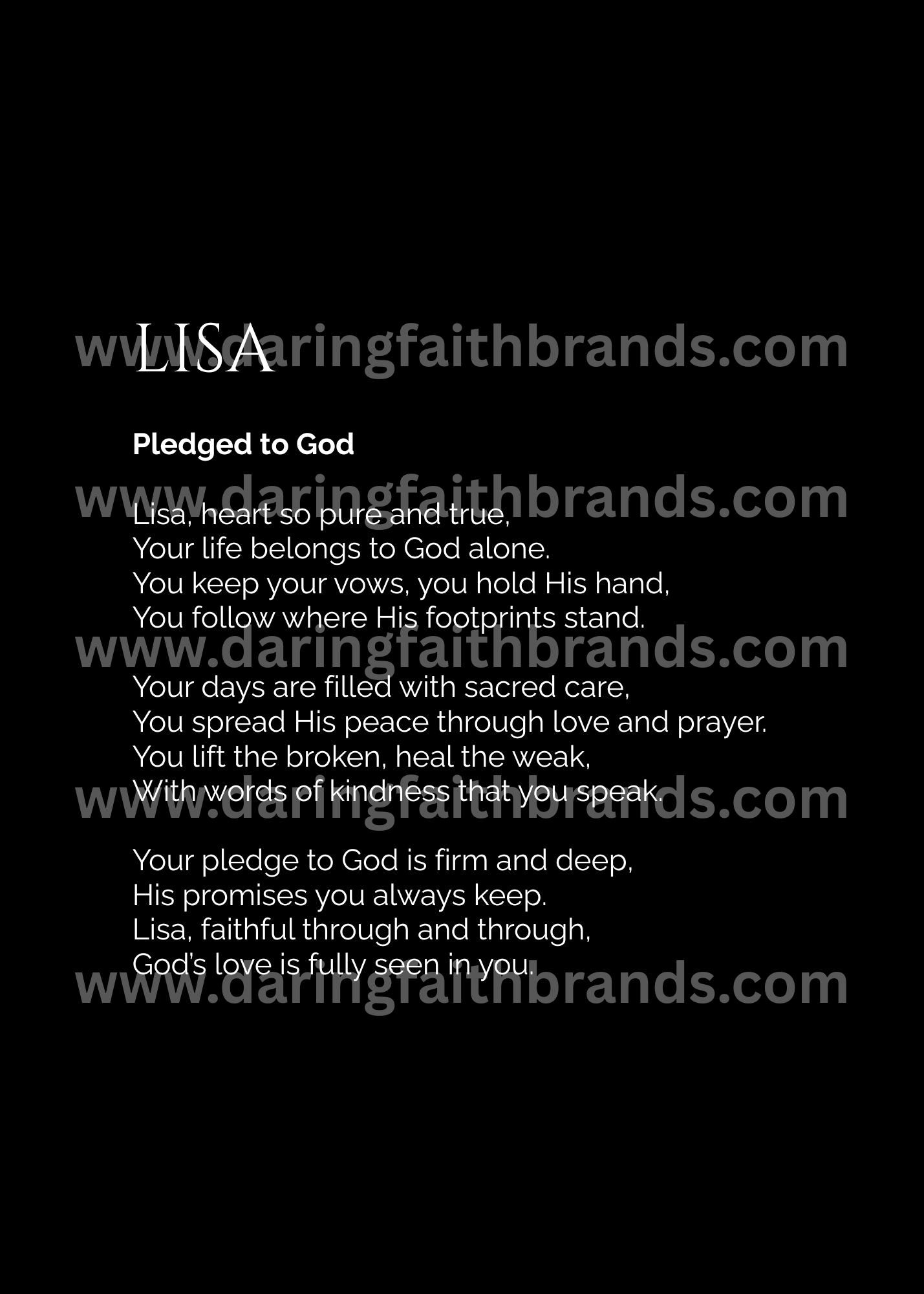 Lisa - Custom Name Meaning Poem - Digital Download