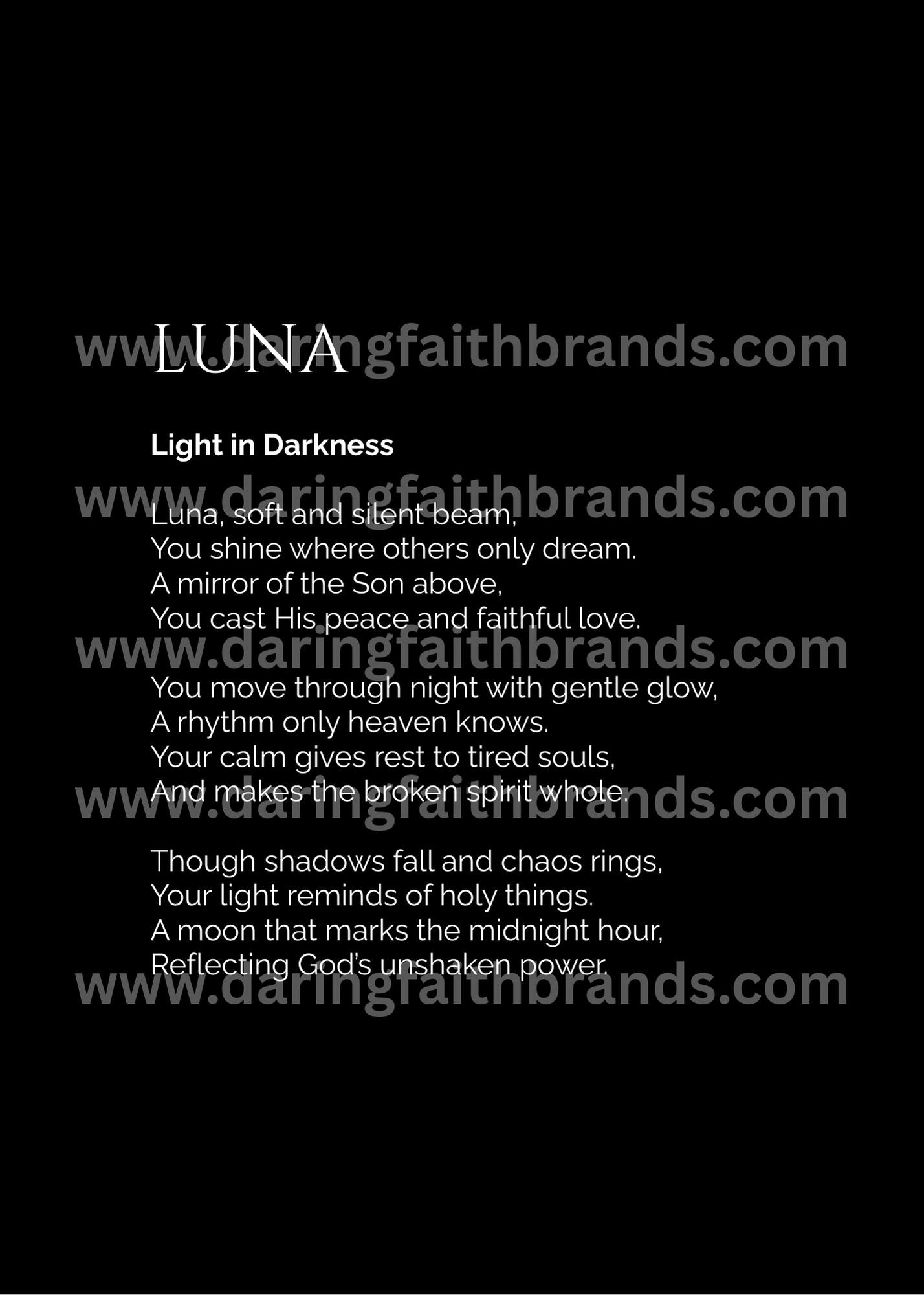 Luna - Custom Name Meaning Poem - Digital Download