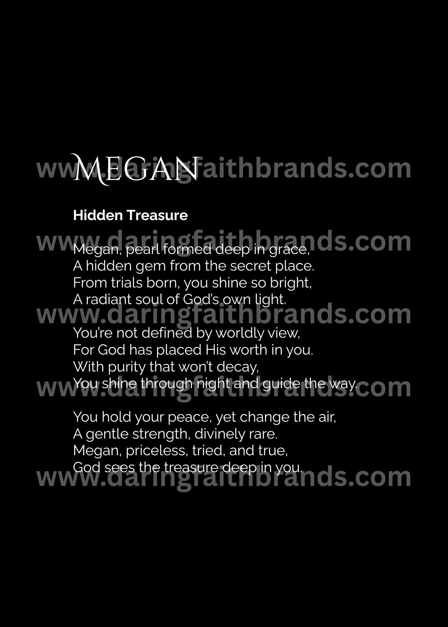 Megan - Custom Name Meaning Poem - Digital Download