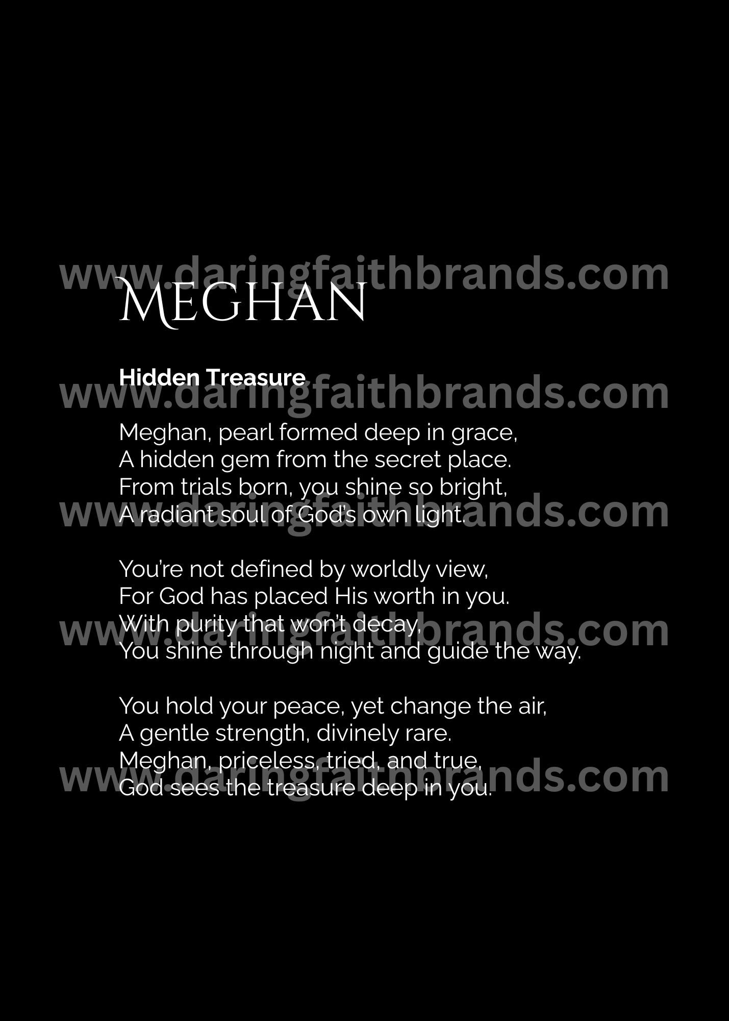 Meghan - Custom Name Meaning Poem - Digital Download