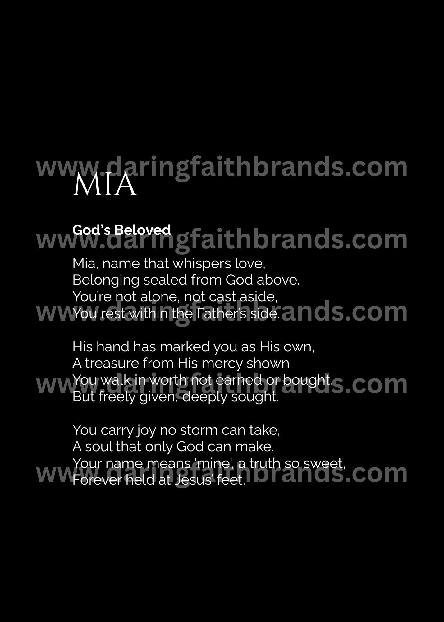 Mia - Custom Name Meaning Poem - Digital Download