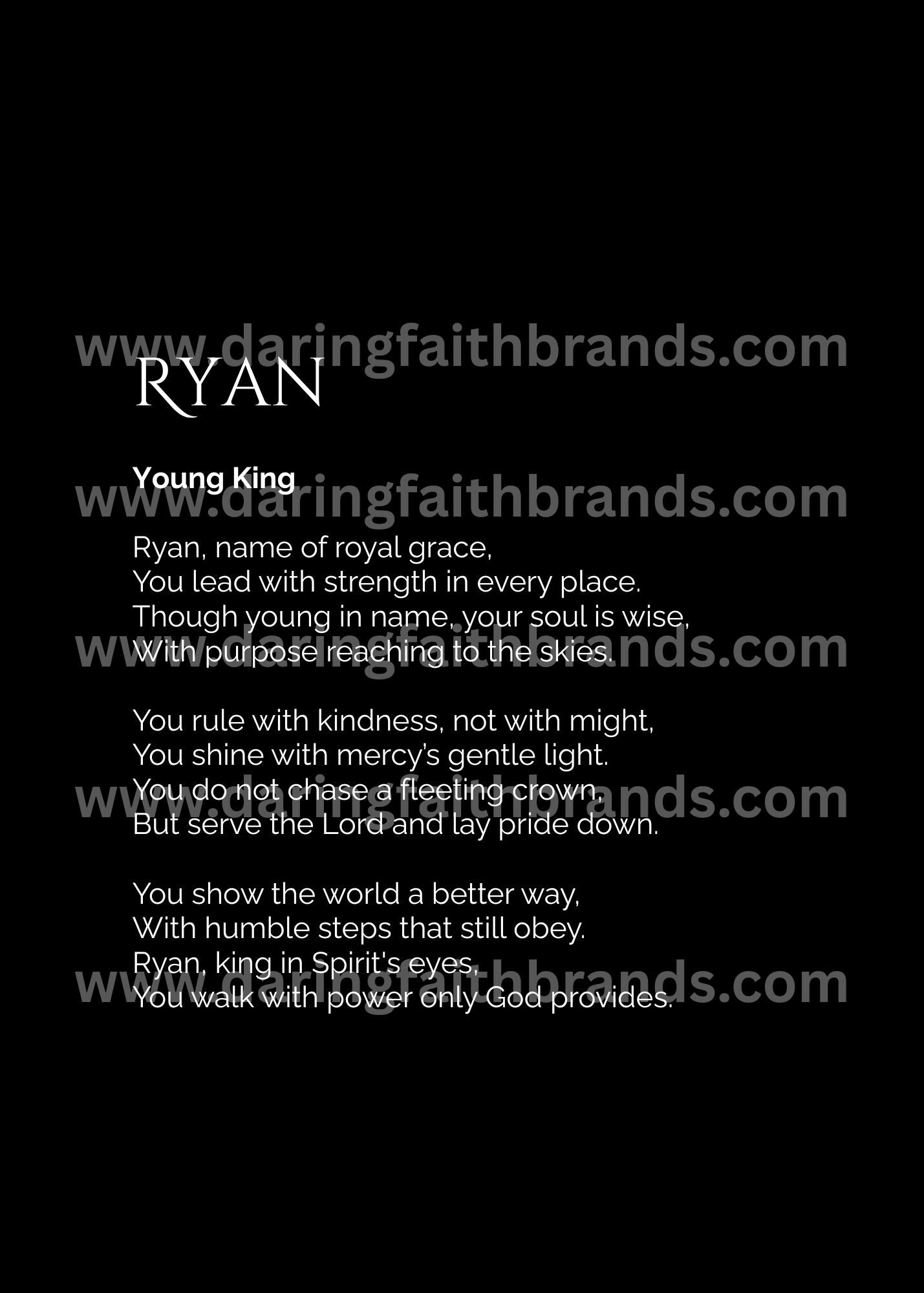 Ryan - Custom Name Meaning Poem - Digital Download