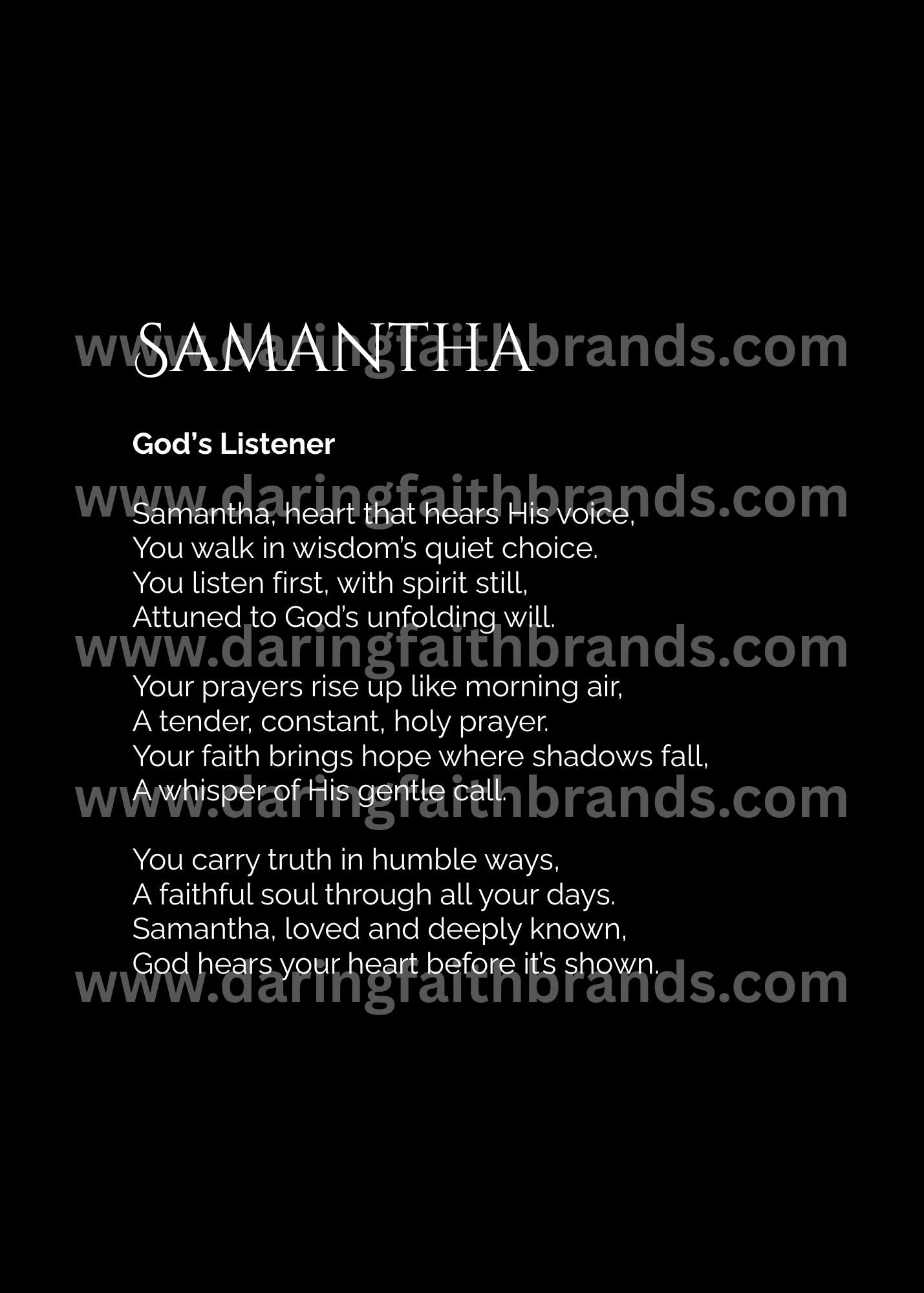 Samantha - Custom Name Meaning Poem - Digital Download