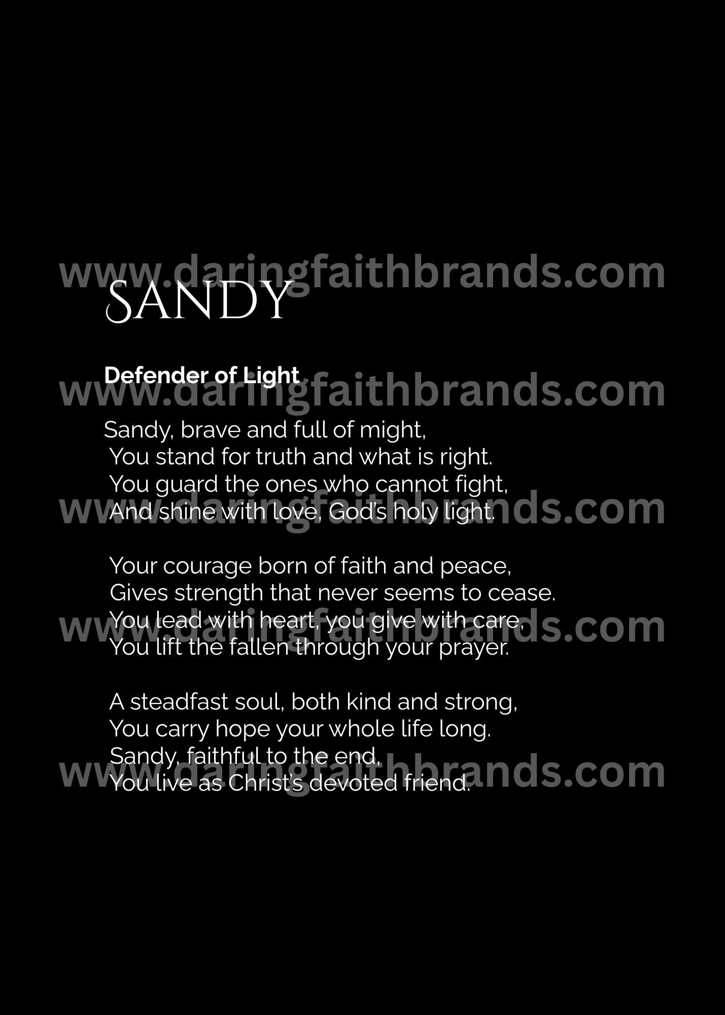 Sandy - Custom Name Meaning Poem - Digital Download
