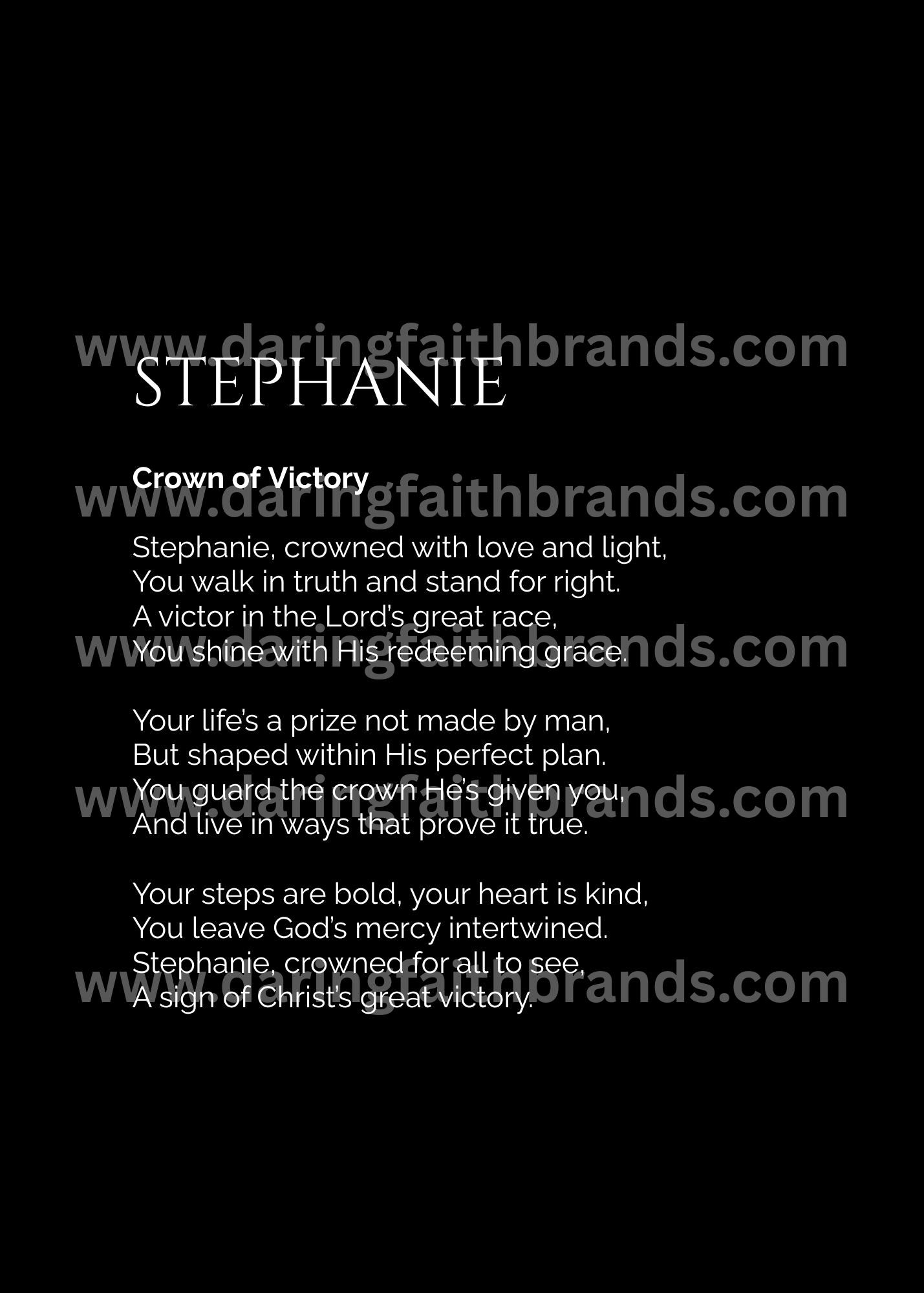 Stephanie - Custom Name Meaning Poem - Digital Download