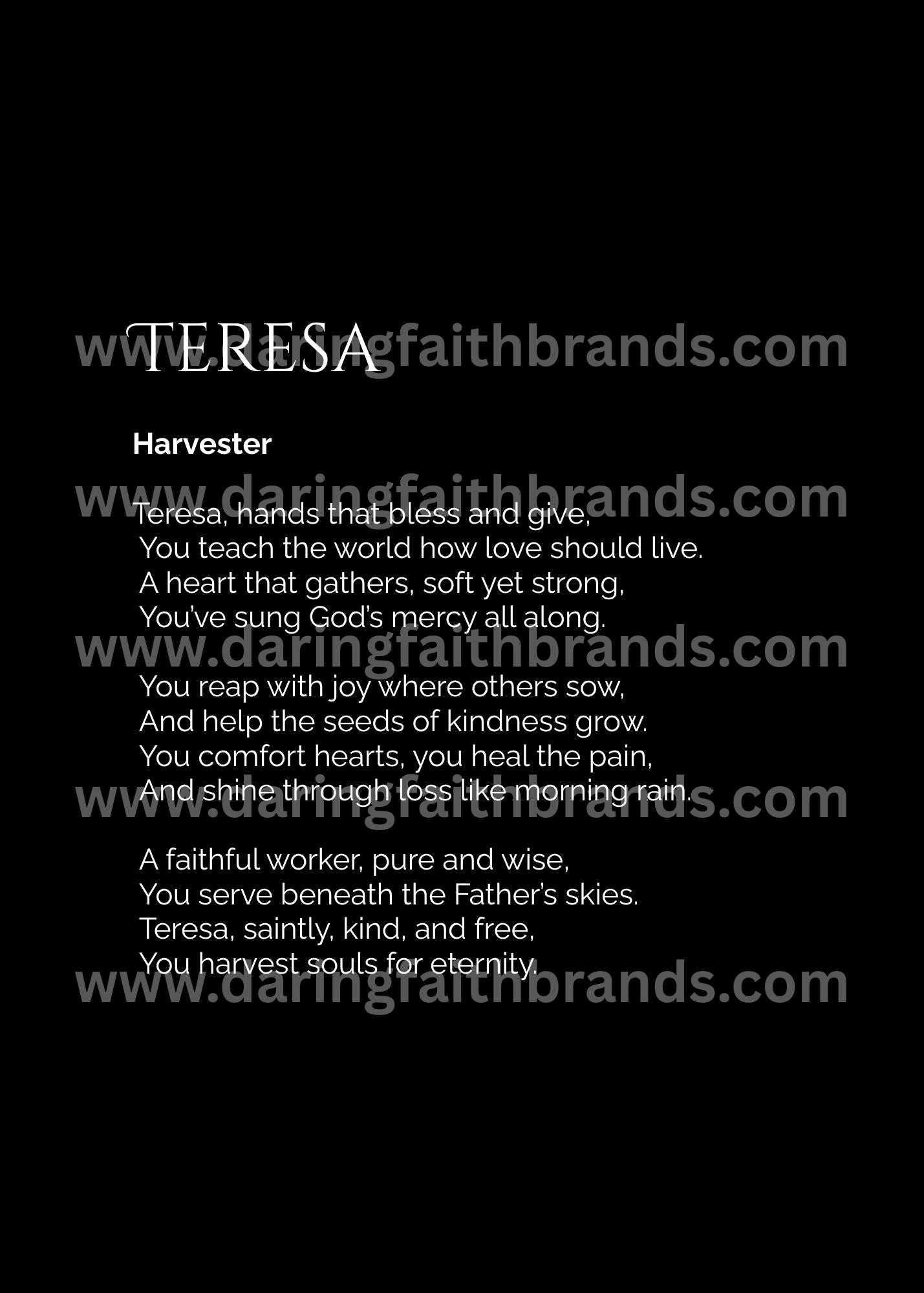 Teresa - Custom Name Meaning Poem - Digital Download