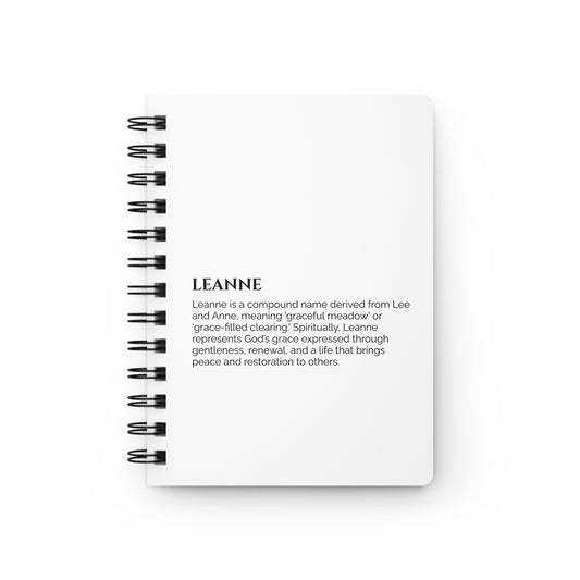 Leanne - Custom Name Meaning Journal and Poem White