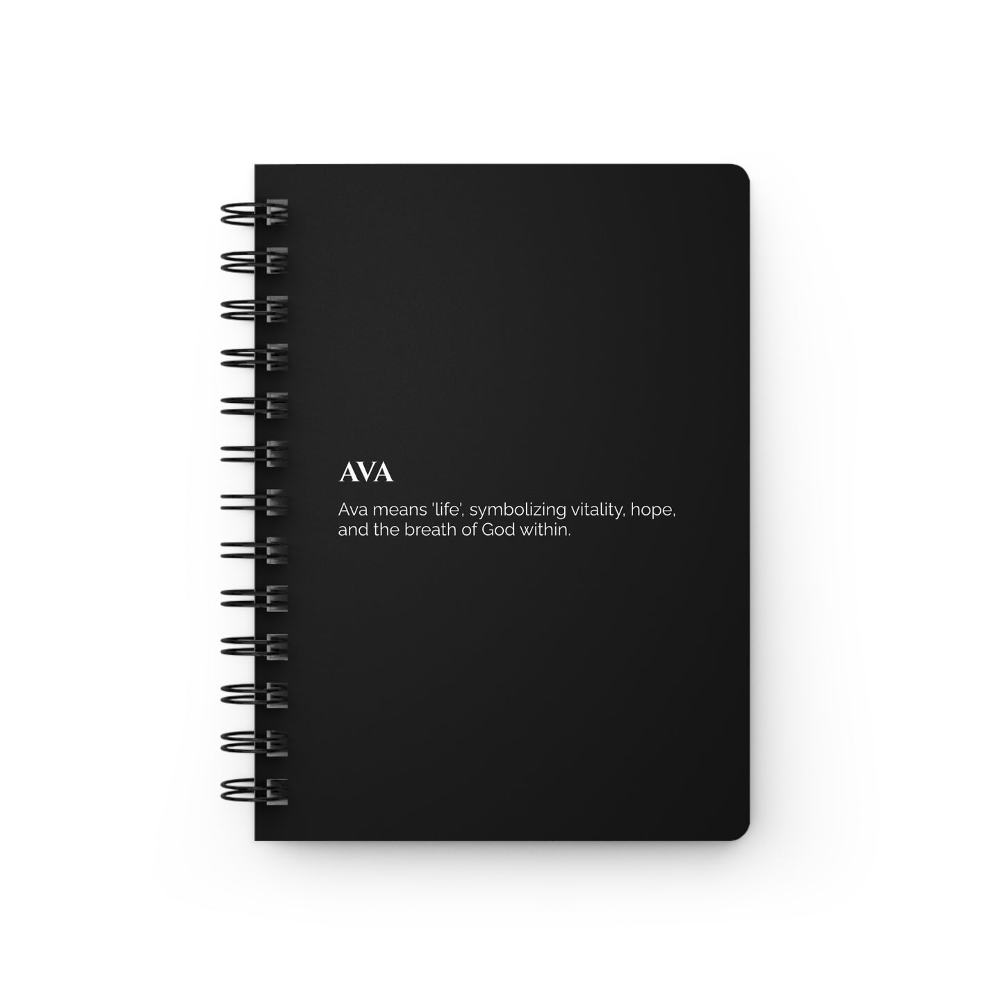 Ava - Custom Name Meaning Journal & Poem Black