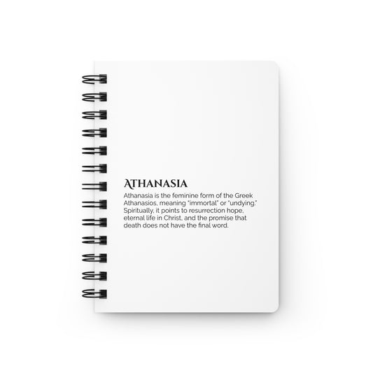 Athanasia - Custom Name Meaning Journal and Poem White