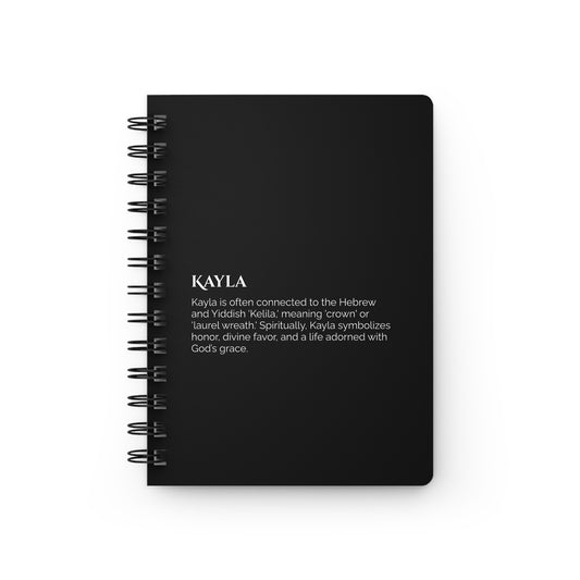Kayla - Custom Name Meaning Journal and Poem Black