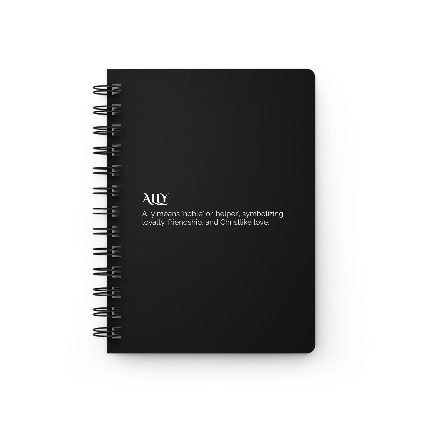 Ally - Custom Name Meaning Journal & Poem Black
