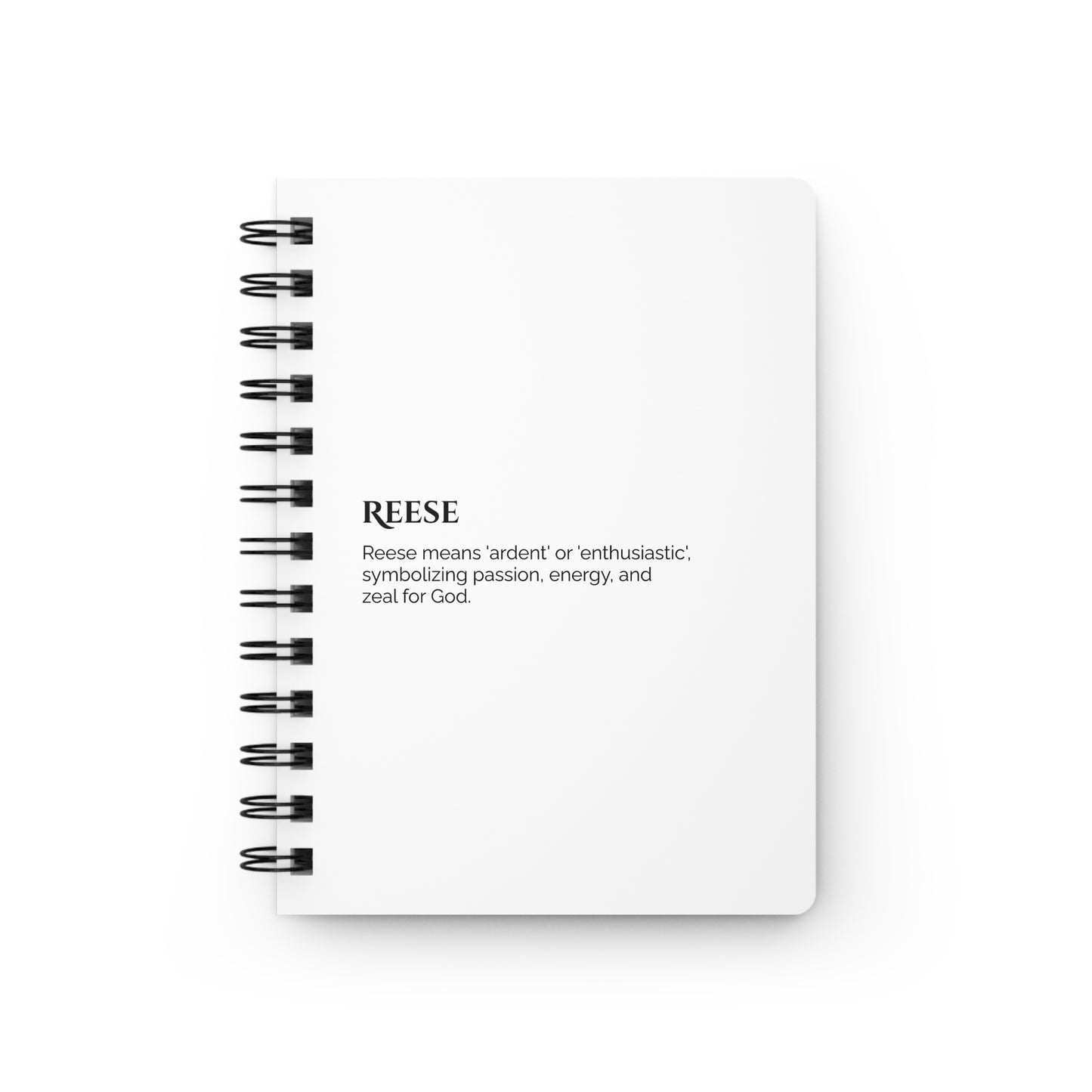 Reese - Custom Name Meaning Journal and Poem White