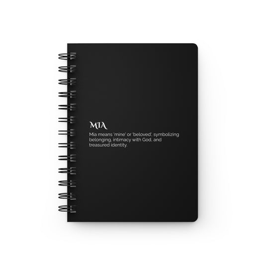 Mia - Custom Name Meaning Journal & Poem Black