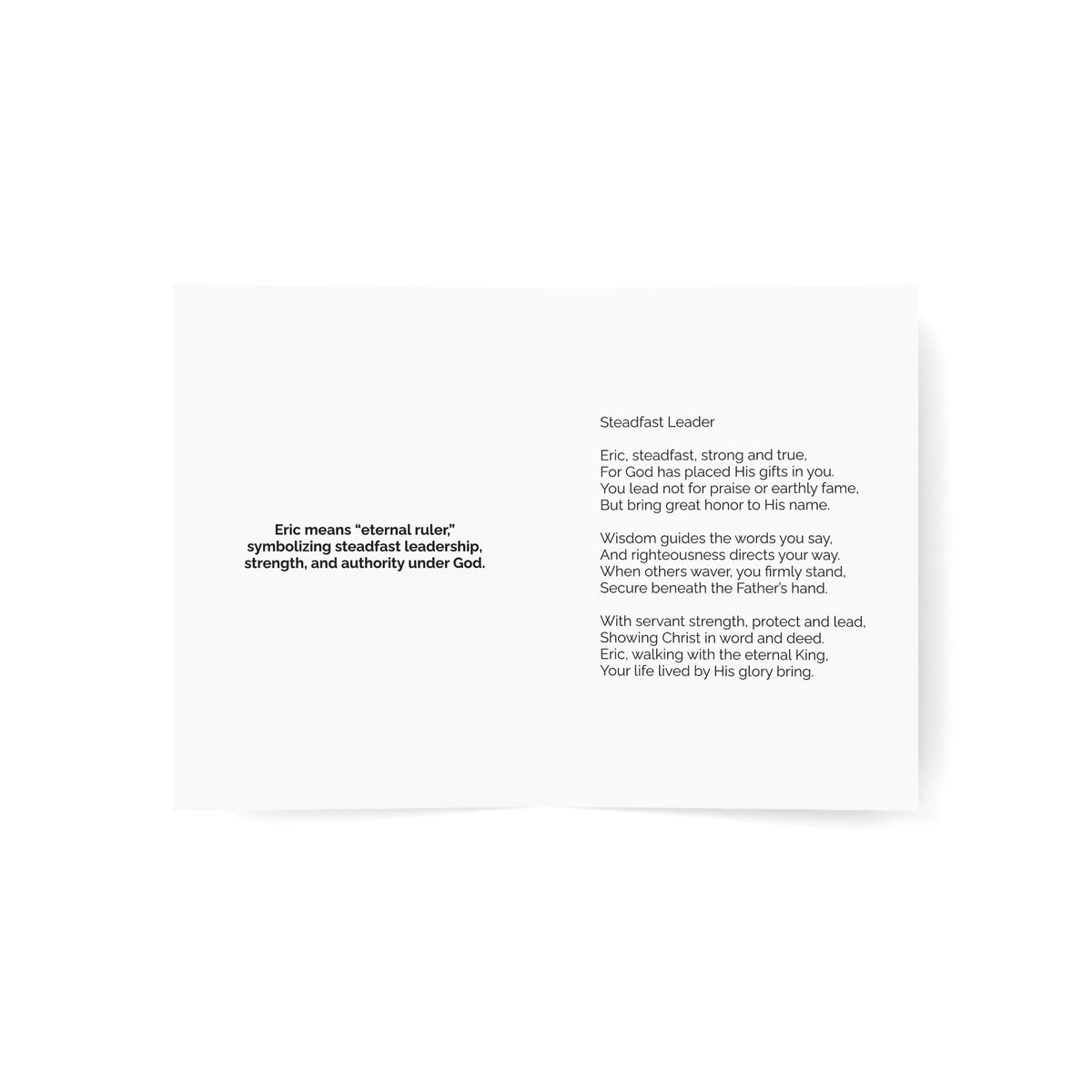 Eric - Personalized Name Meaning Card with Poem