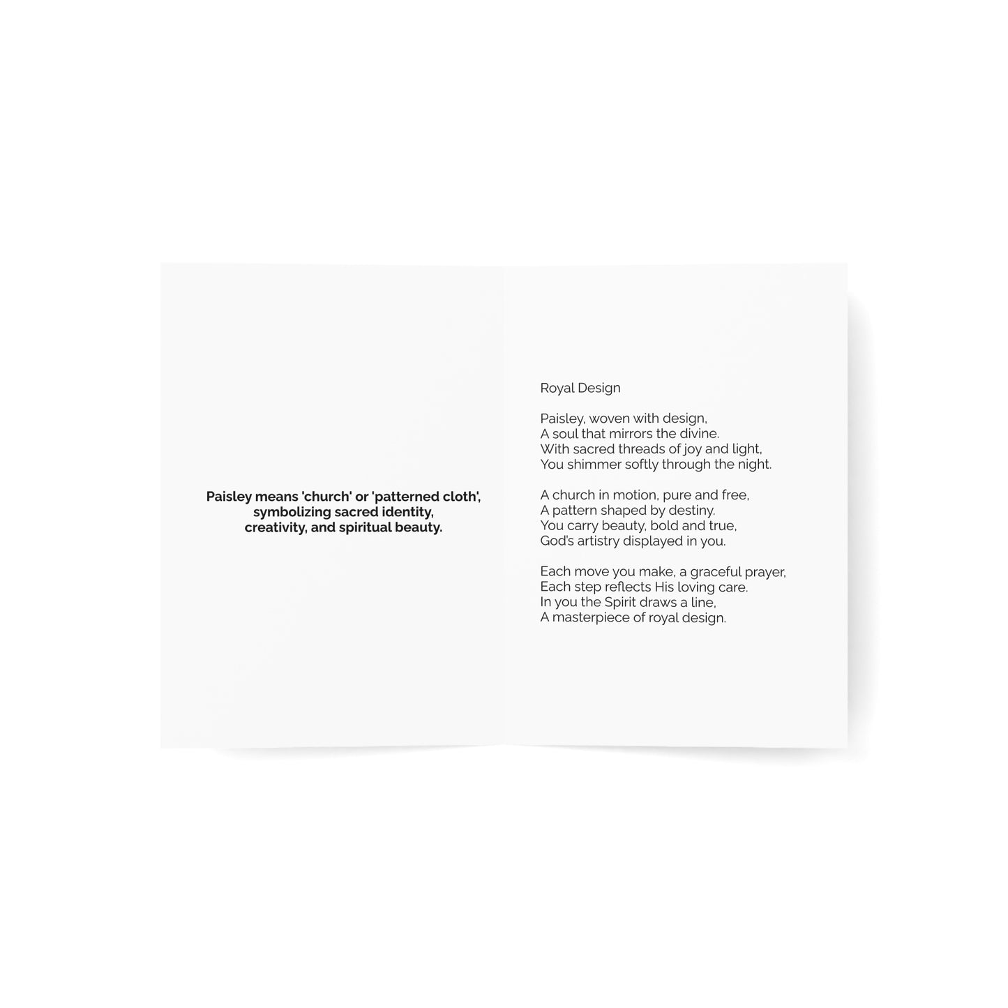 Paisley - Personalized Name Meaning Card with Poem