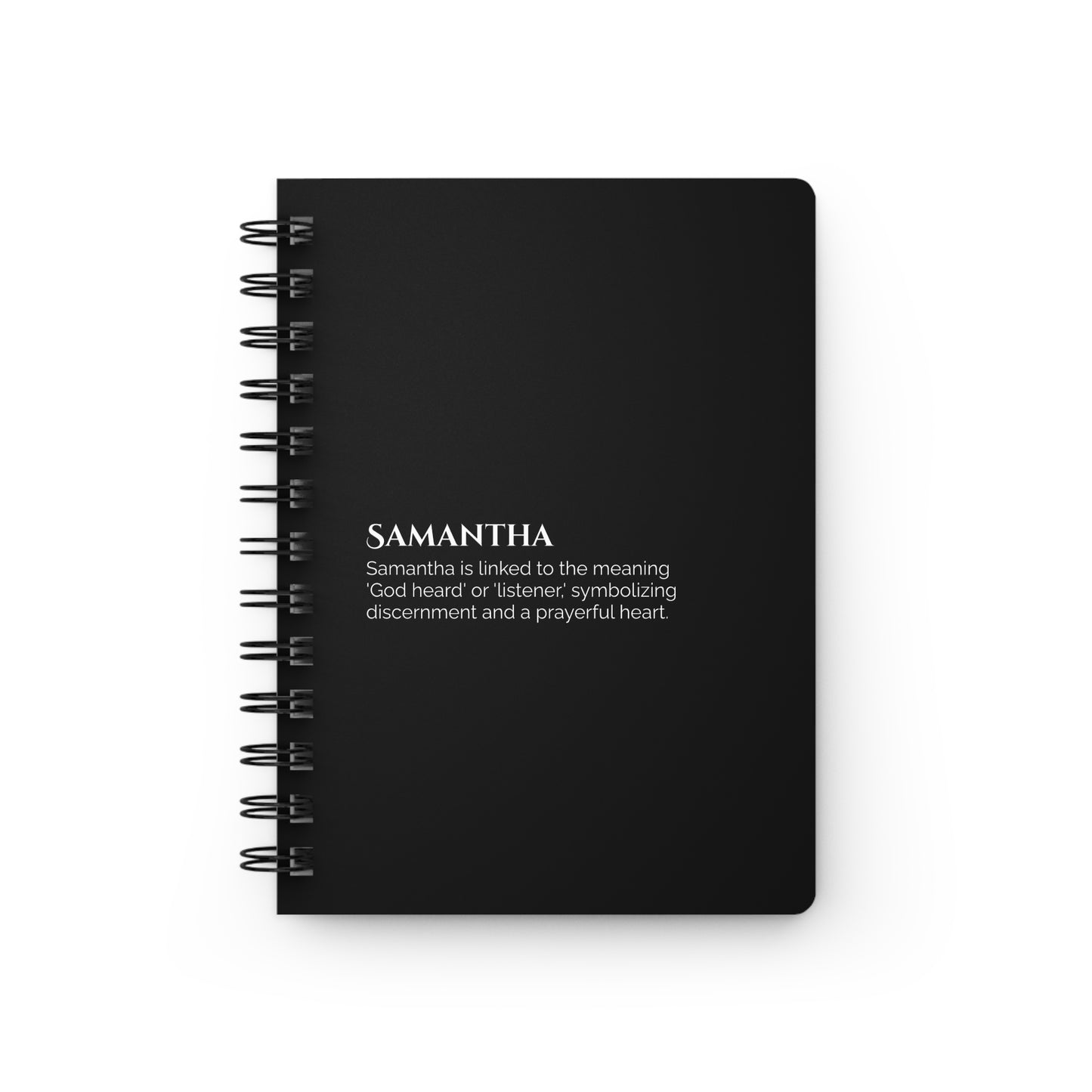 Samantha - Custom Name Meaning Journal & Poem Black