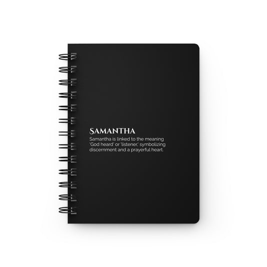 Samantha - Custom Name Meaning Journal & Poem Black