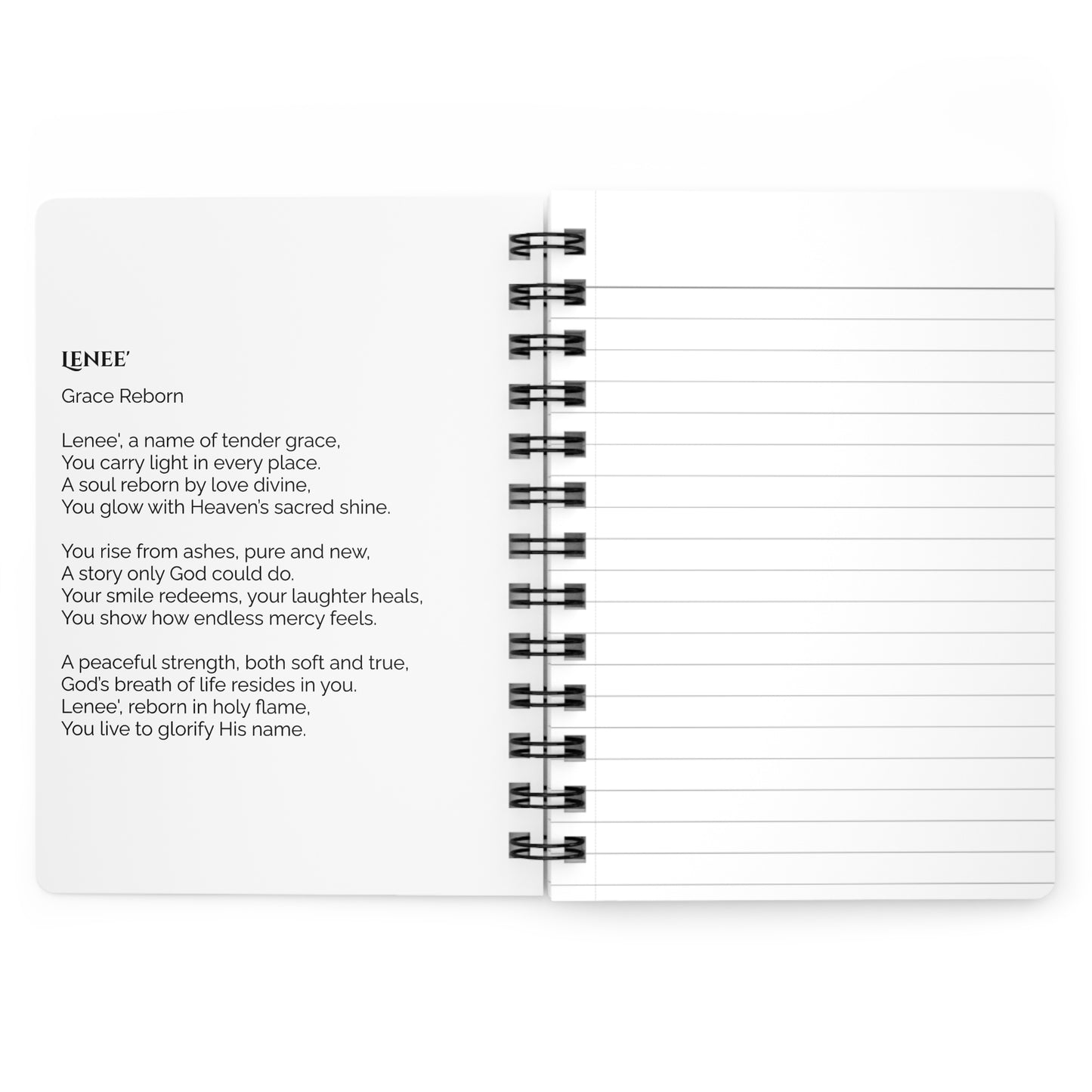 Lenee' - Custom Name Meaning Journal and Poem White