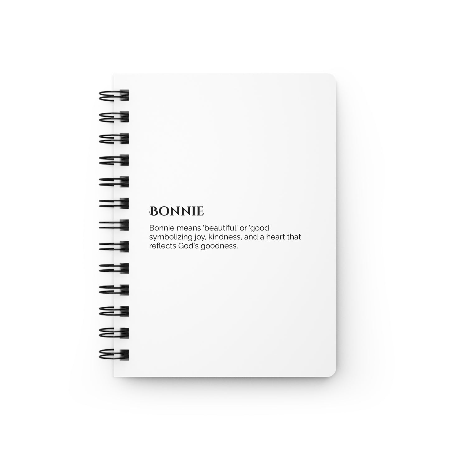 Bonnie - Custom Name Meaning Journal and Poem White