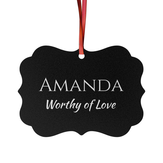 Amanda - Elegant Custom Name Meaning Ornament