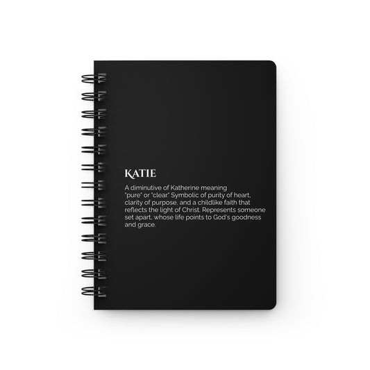 Katie - Custom Name Meaning Journal & Poem Black
