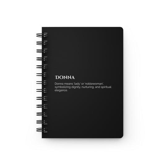 Donna - Custom Name Meaning Journal and Poem Black