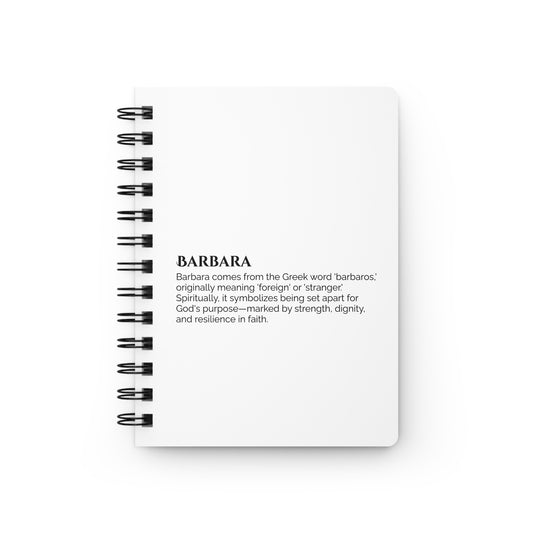 Barbara - Custom Name Meaning Journal and Poem Black