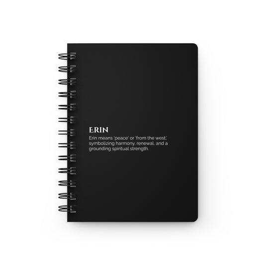 Erin - Custom Name Meaning Journal & Poem Black