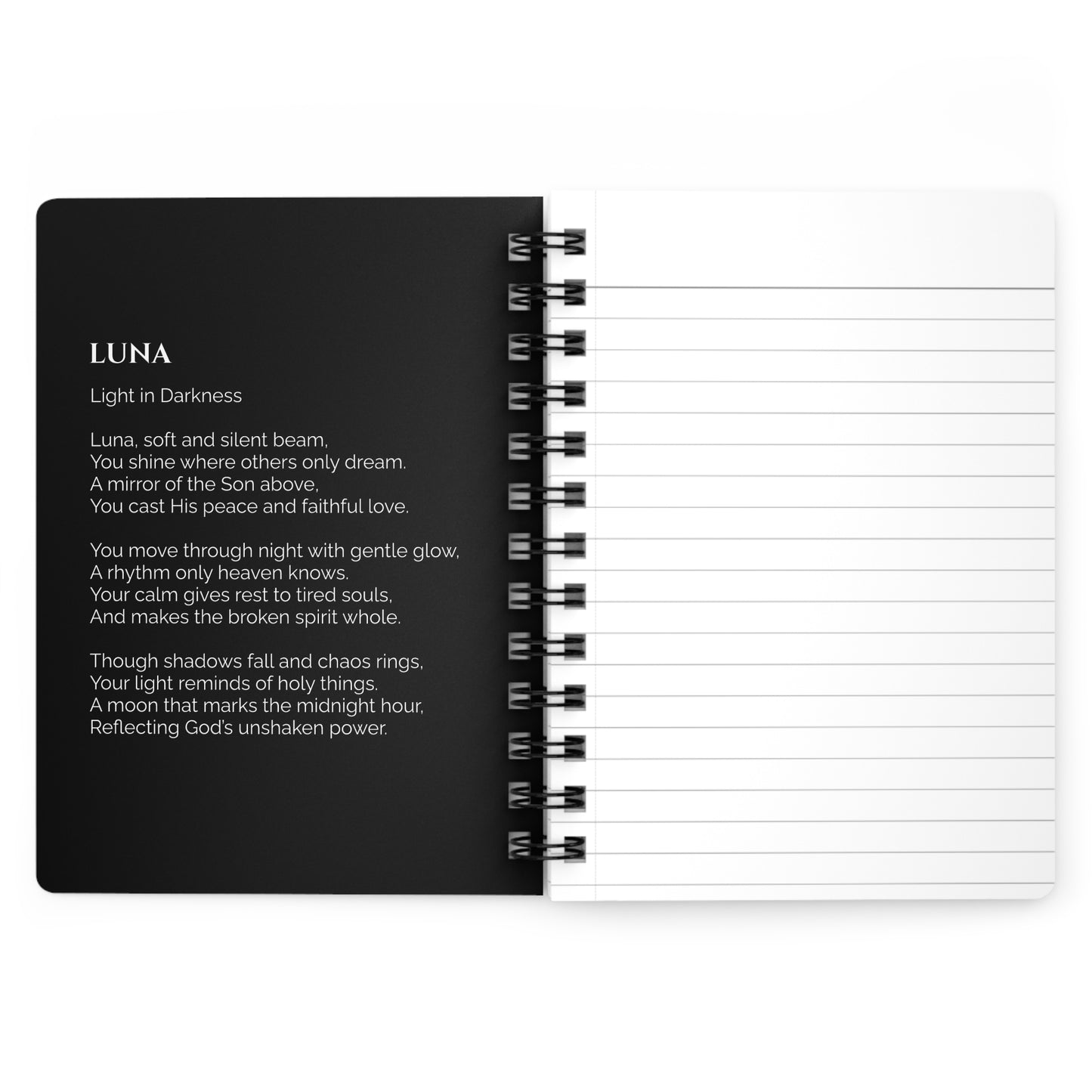 Luna - Custom Name Meaning Journal & Poem Black