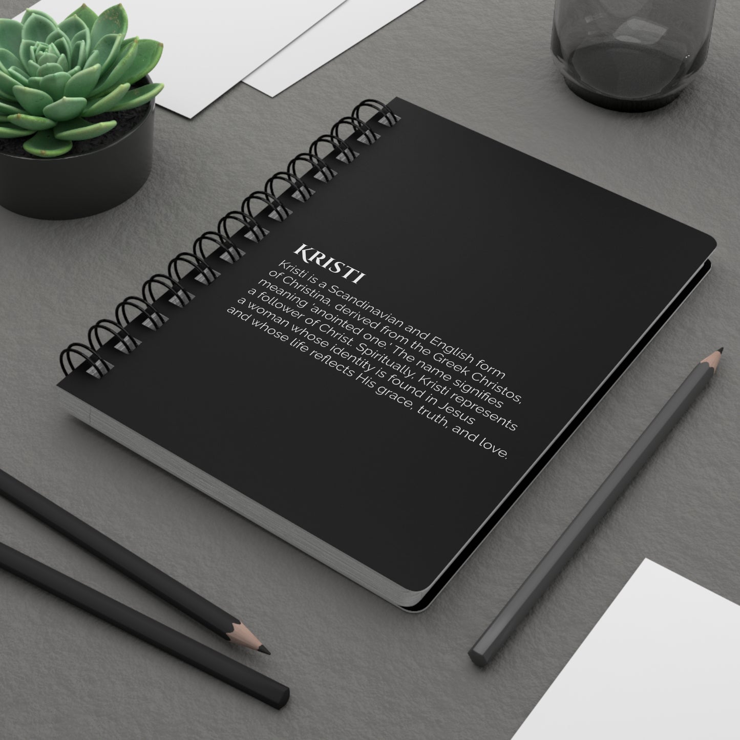 Kristi - Custom Name Meaning Journal and Poem Black