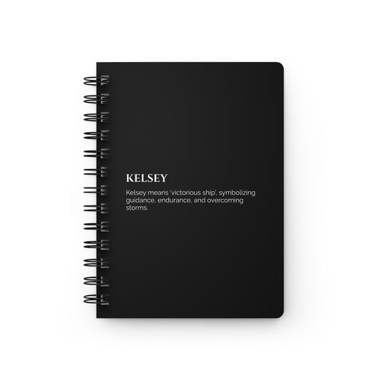 Kelsey - Custom Name Meaning Journal and Poem Black