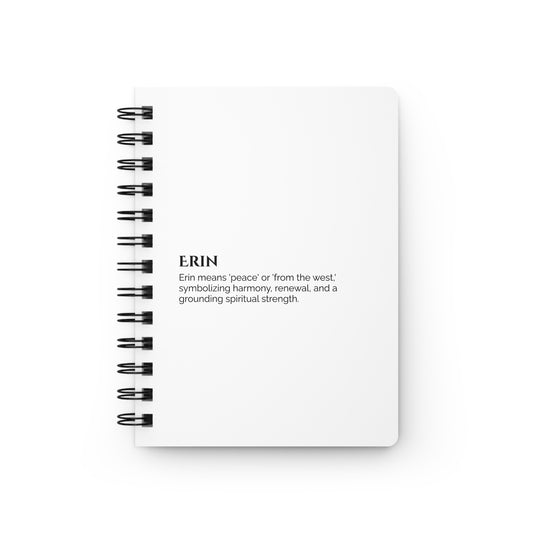 Erin - Custom Name Meaning Journal & Poem White