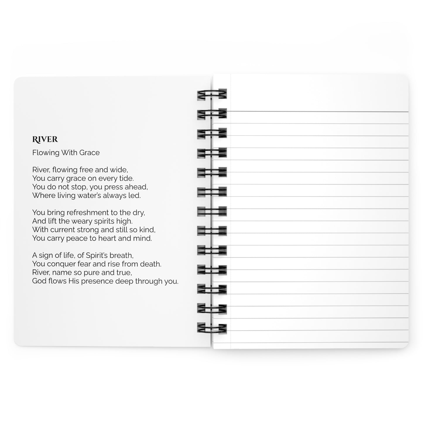 River - Custom Name Meaning Journal and Poem White