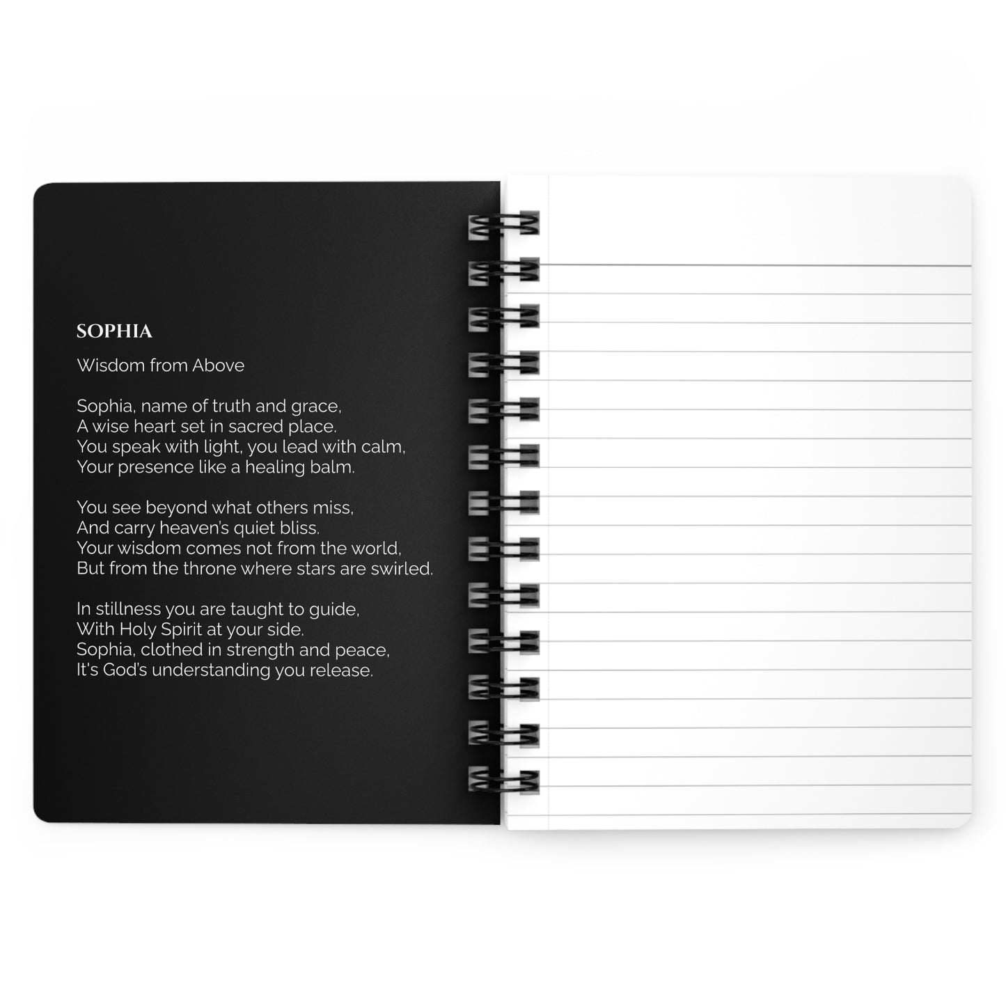 Sophia - Custom Name Meaning Journal and Poem Black