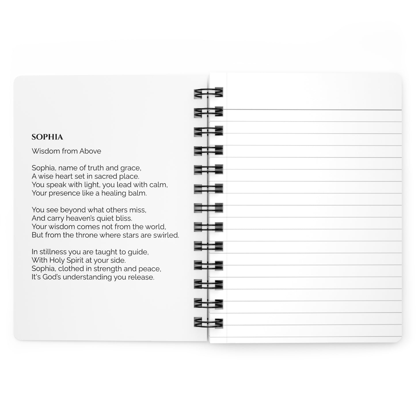 Sophia - Custom Name Meaning Journal and Poem White