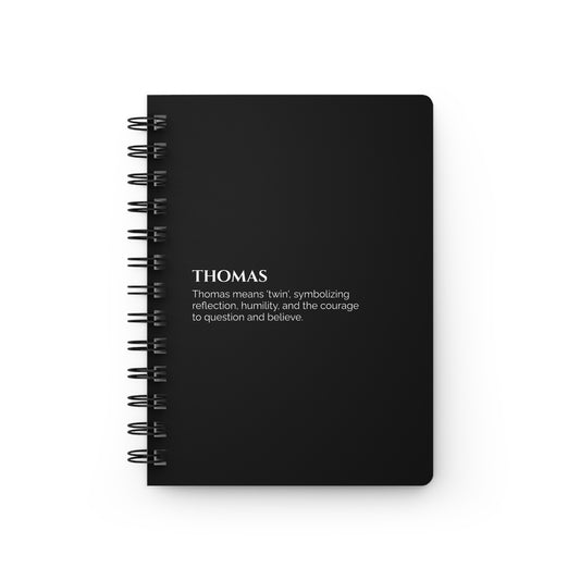 Thomas - Custom Name Meaning Journal and Poem Black
