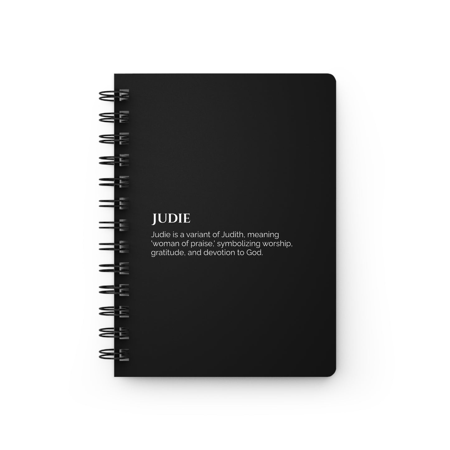 Judie - Custom Name Meaning Journal & Poem Black